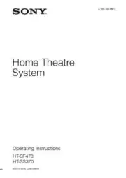 Sony HT-SF470 Home Theater System Owners Manual