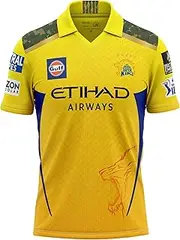 playR Chennai Super Kings Authentic Match Jersey IPL 2025 Adult Plain Half Sleeve, Size - M Yellow