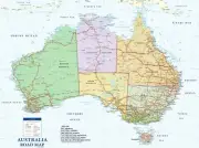 Updated Laminated Australia Road map with details Giant (120 x 90 cm) poster AU