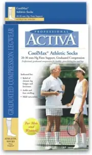 Activa CoolMax WOMENS & MENS Athletic Compression Socks 20-30mmHg White SMALL