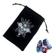 Moreeulsi Tarot Bags with Drawstrings, Flannel Tarot Card Case Drawstrings Reusable Tarot Deck Holder, Tarot Card Pouch Portable Bundle Pocket Tarot Bags for Kids Adults