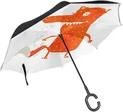 Double Layer Inverted Umbrella Cars Reverse Umbrella Funny Cute Fox Windproof UV Proof Travel Outdoor Umbrella