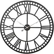 Artiss 80cm Large Wall Clock Roman Numerals Round Metal Luxury Home Decor Black Digital Room Alarm Clocks Décor Living Bedroom Vintage Retro Modern Design
