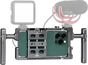 FANAUE FPC-01DG Smartphone Video Rig Kit with Side Handles, Universal Aluminium Mobile Phone Cage for Video Makers, Videographers, Vloggers and Youtubers