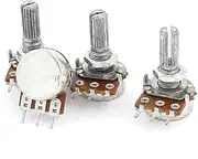 Aexit 4PCS (Potentiometer) B50K 50K Ohm 6mm Knurled Shaft Single Linear B Type Adjustable Rotary (46ry96qf499) Knob Potentiometers