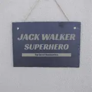 Superhero Headquarters Personalised Slate Sign