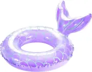 HeySplash Inflatable Swimming Ring with Mermaid Tail Shape for Pool Beach PVC...
