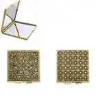 Damascene Gold Compact Mirror Geometric Design by Midas of Toledo Spain 8550