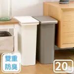 日本RISU｜H&H 雙重防臭按壓式垃圾桶20L