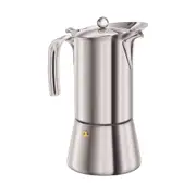 Euroline 6 Espresso Cup 360ml Stovetop Stainless Steel Coffee Maker Moka Pot SLV