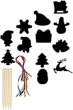 Kisangel 1 Set DIY Christmas Scratch Paper Set Creative Xmas Party Favors for Easy to Use Decorations Fun Craft Kits for Holiday Celebrations for Home and School Activities
