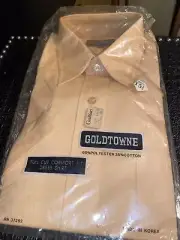Goldtowne Short Sleeve Dress Shirt Size 15 1/2 Goldblatts Vintage Light Orange