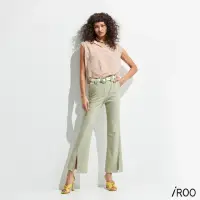 在飛比找momo購物網優惠-【iROO】顯瘦喇叭長褲