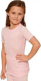 [Octave] Girls Thermal Underwear Short Sleeve Top (Viscose, Fancy Knit) (9-11 yrs [Chest: 28-30 inches], Pink)