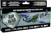 71162 Model Air WWII RAF Day Fighters 8 Colour Acrylic Airbrush Paint Set