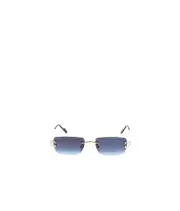 Cartier Rectangle-Rimless Sunglasses 56 golden