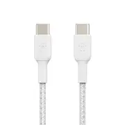 Belkin BoostUp Charge Braided USB-C to USB-C 1M Cable (White)