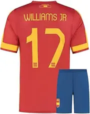 [Kingdo] Williams Spain Jersey Set - Children and Adults - Boys - Men - Football Jersey - Football Gifts - Sports T-Shirt - Sportswear