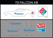 HotWheels(1/64),73FalconXB"Domino's Pizza 11"Waterslide,PrintedWhiteFirst,Decals