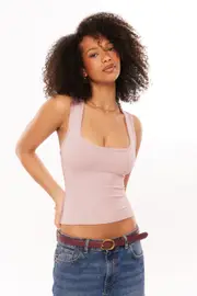 [Supré] Supré - Sleek Kirra Scoop Tank - Mellow pink L MELLOW PINK