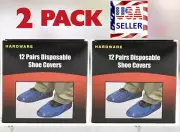 2 Boxes Disposable Shoe Cover 12 Pairs Pack, Tool Bench Hardware, USA Seller