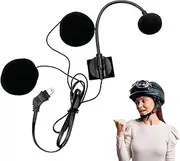 Motorcycle Helmet Headset,Motorcycle Helmet Intercom Microphone | Waterproof Noise Cancelling 10 Pin Accessories for Cycling, Commuting, Outing