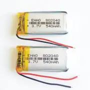 2PCS 3.7V 540mAh Li-Po Rechargeable Battery 802040 For Bluetooth Speaker MP3 GPS