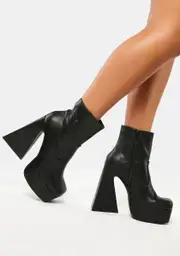 [Public Desire] Wide Fit Tealla Platform Ankle Boots