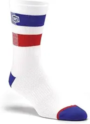 100% CASUAL Unisex Flow Performance MTB White S/M Socks