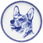 Welsh Corgi Pembroke - Dog Plate made in Denmark from the finest European Porcel