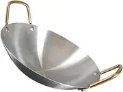 VINTORKY Double-Eared Dry Pot Heavy Duty Wok Kitchen Cookware Stainless Steel Pan