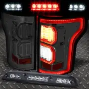 FOR 15-17 FORD F150 3D LED TRON STYLE TAIL LIGHT+THIRD BRAKE/CARGO LAMP TINTED
