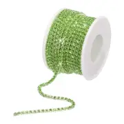 10 Yard 2.5mm Crystal Rhinestone Chain Light Green Gems Light Green Base