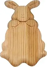 HAKIDZEL Rustic Bunny Serving Tray Decorative Snack Plate for Easter for Desserts Appetizers and Bread Snack Tray for Parties and Gatherings
