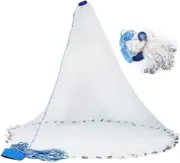 MECOS Saltwater Fishing Cast Net for Bait Trap Fish Size 4FT/5FT/6FT/7FT Radi...
