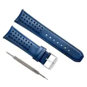 23MM BLUE ANGELS LEATHER STRAP WATCH BAND FOR CITIZEN AT8020-03L SPRING BAR REMO