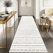 Cekene Carpet Runners for Hallways Non-slip Long 65x300cm Washable Kitchen Rugs Long Faux Wool Entryway Rug Runner Low Pile Floor Runner Mat for Entrance Bathroom Laundry Bedroom (Brown Beige)