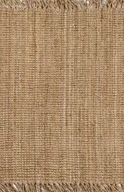 JONATHAN Y Pata Hand Woven Chunky Jute with Fringe Area Rug in Natural at Nordstrom, Size 2X10