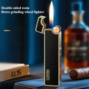 Butane Gas Lighters Mini Metal Cigar Lighters Portable High-Flame Grinding Wheel