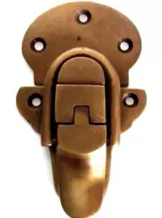 small TRUNK catch hasp latch suitcase old style BOX solid brass LOCK 66 mm