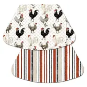 Wipe-Clean Reversible Wedge Shaped Placemats, Free Range, Set of 4