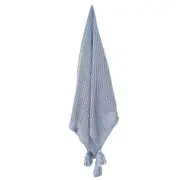 Maine & Crawford Hania 152x127cm Chunky Knit Throw Blanket w/Tassels Smokey Blue