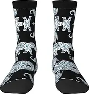 [EdWal] Soft aztec elephant print Moisture Wicking Socks Sports Socks for Men and Women Warm thermal Boot Hiking Socks