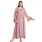 Dubai Muslim Women Floral Abaya Maxi Dress Kaftan Turkeish Loose Caftan Casual