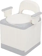 Maternity Commode, Bedside Commode Chair, Double Deck Design, Smell Proof, Fall Proof, Adult Plastic Folding Widened Armrest for Home