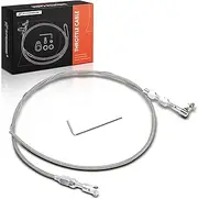 36" Universal Adjustable Throttle Cable - Braided Stainless Steel Covering Locking Throttle Cable Kit, with Aluminum Fitting & Ferrule - Automotive Replacement Accelerator Cables Repair Kit