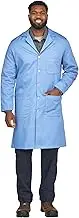 Bulwark Flame Resistant 7oz Cotton Lapel Collar Lab Coat, Light Blue