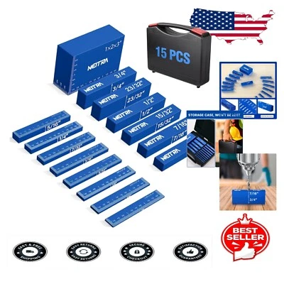 Durable Aluminum Height Gauge Set - 15 Precision Blocks for Router & Table Saw