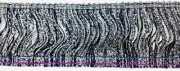 Trimplace Black/Silver 2-3/4" Heavy Chainette Fringe - 6 Yards