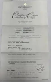 Patek Philippe Authentic Watch Certificate Of Origin Warranty 4825 100G Gondolo